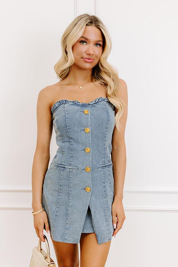 Impressions Flirty Smile Denim Mini Dress