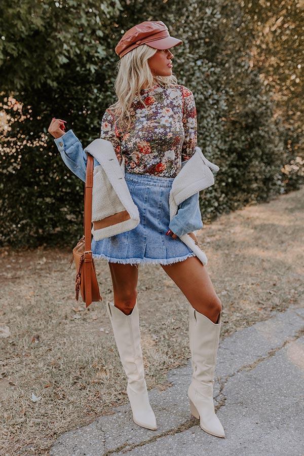 Impressions Floral Dreams Mesh Top In Purple