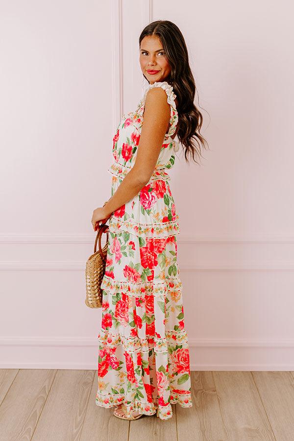 Impressions Floral Fantasy Ruffle Maxi