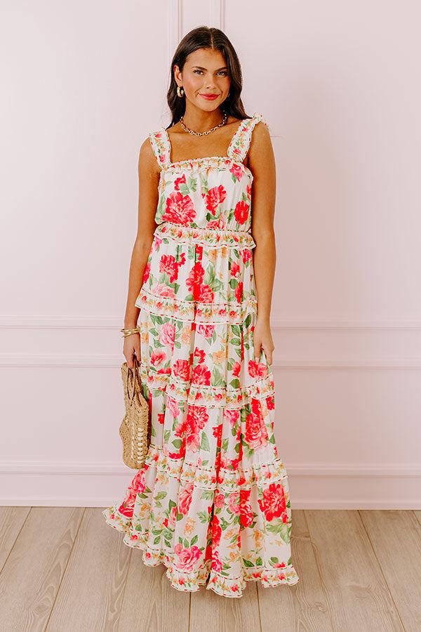 Impressions Floral Fantasy Ruffle Maxi