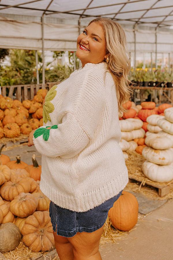 Impressions Floral Fields Knit Sweater Curves