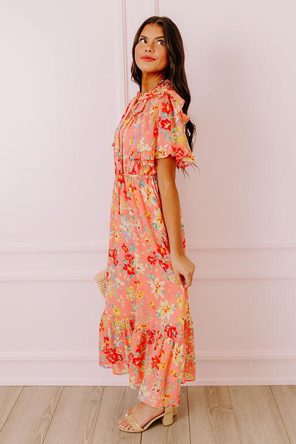 Impressions Floral Flair Midi In Coral