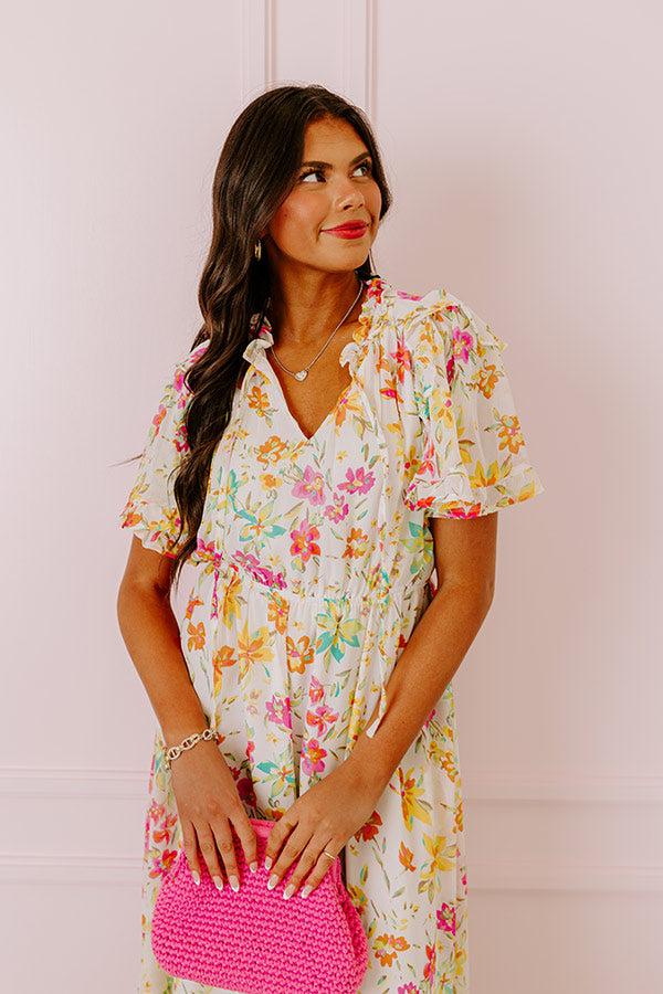 Impressions Floral Flair Midi In Ivory