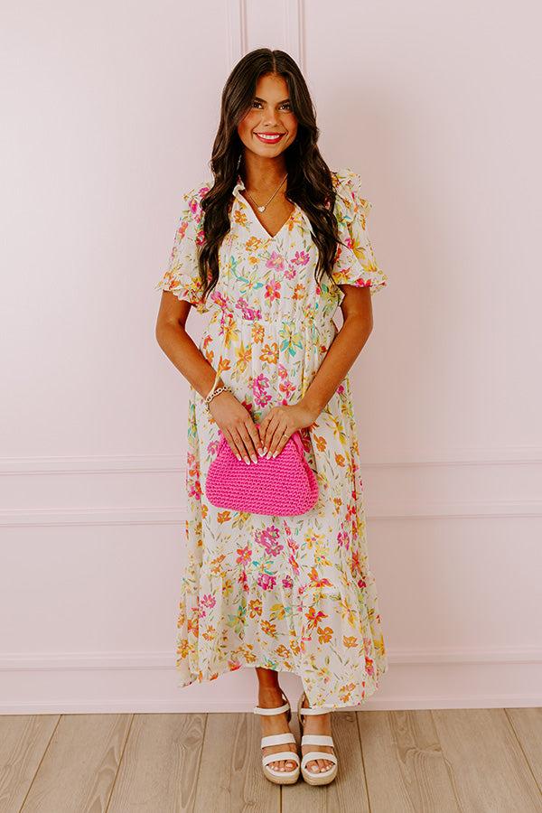 Impressions Floral Flair Midi In Ivory