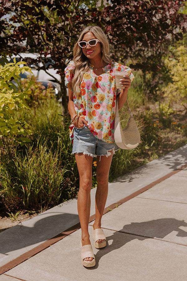 Impressions Floral Galore Shift Top In Violet