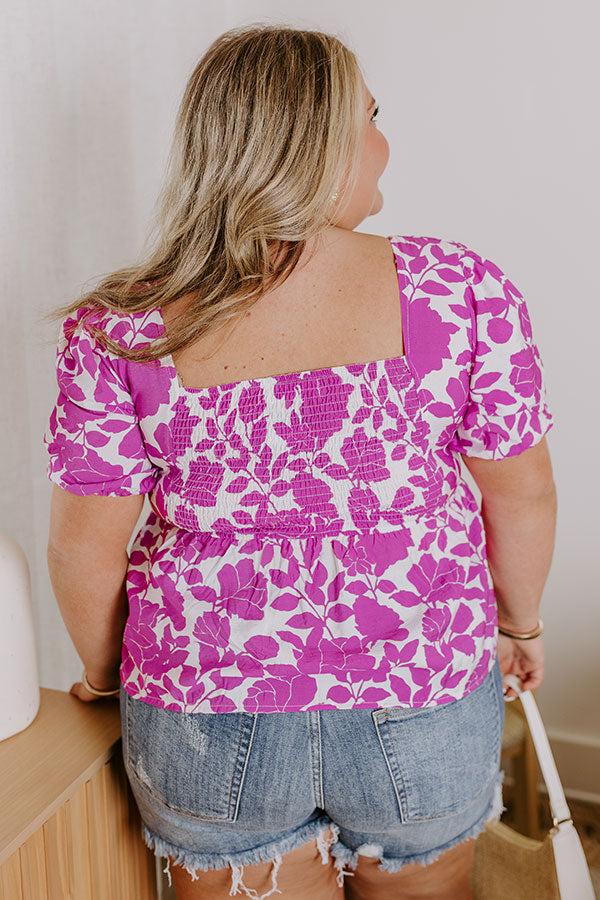 Impressions Floral Oasis Peplum Top Curves