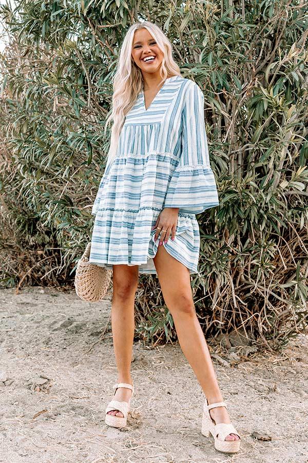 Impressions Florida Bound Shift Dress In Blue