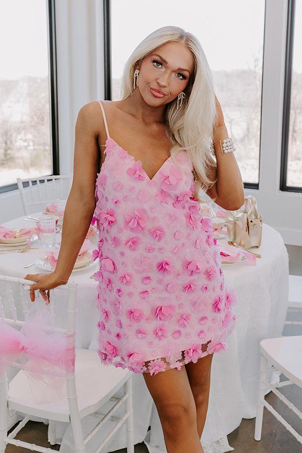 Impressions Flower Bomb Mini Dress In Pink