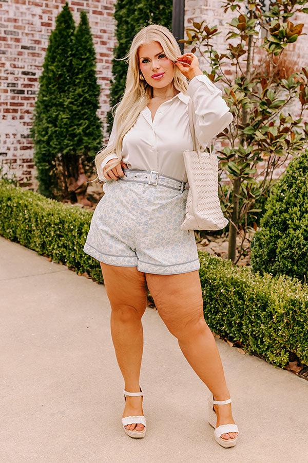 Impressions Flower Power High Waist Shorts Curves