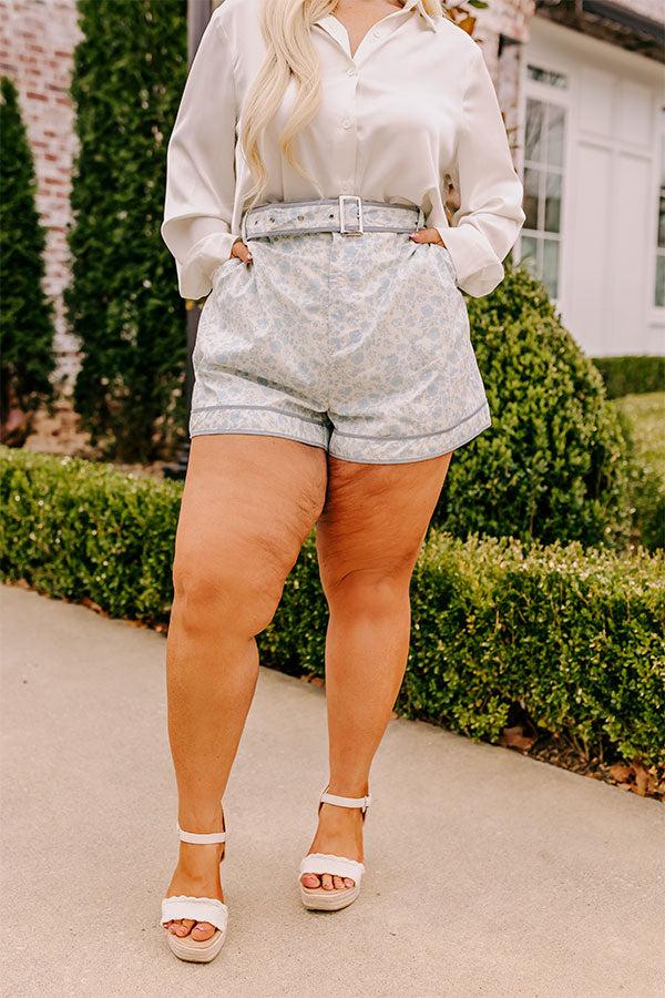 Impressions Flower Power High Waist Shorts Curves