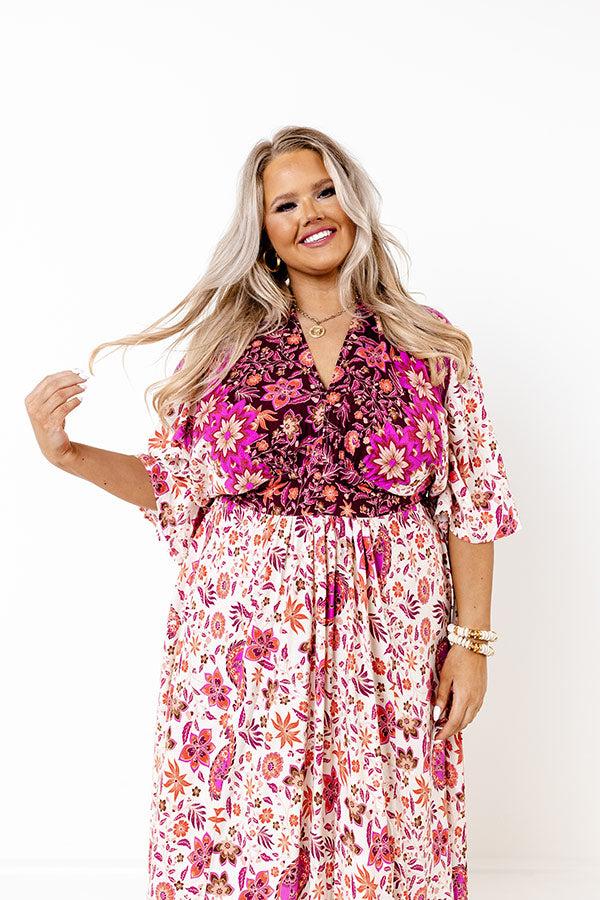 Impressions Fly Me To Fiji Floral Maxi Curves