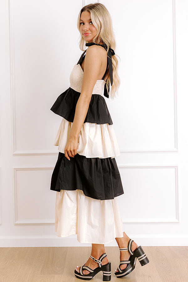 Impressions Formal Flair Tiered Midi Dress