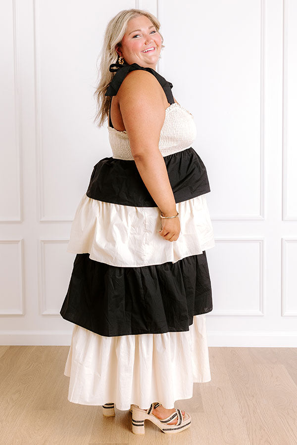 Impressions Formal Flair Tiered Midi Dress Curves