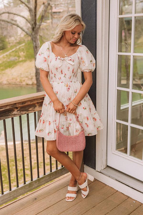 Impressions French Villa Floral Smocked Mini Dress