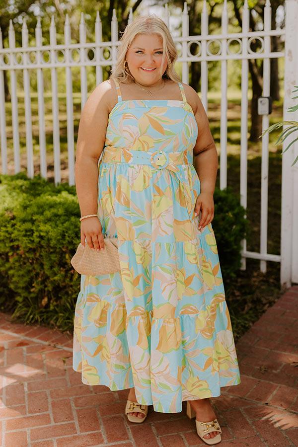 Impressions Fresh Breeze Floral Midi Dress Curves