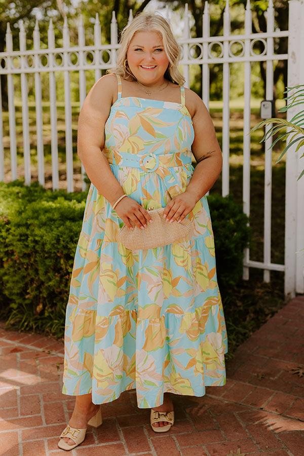 Impressions Fresh Breeze Floral Midi Dress Curves