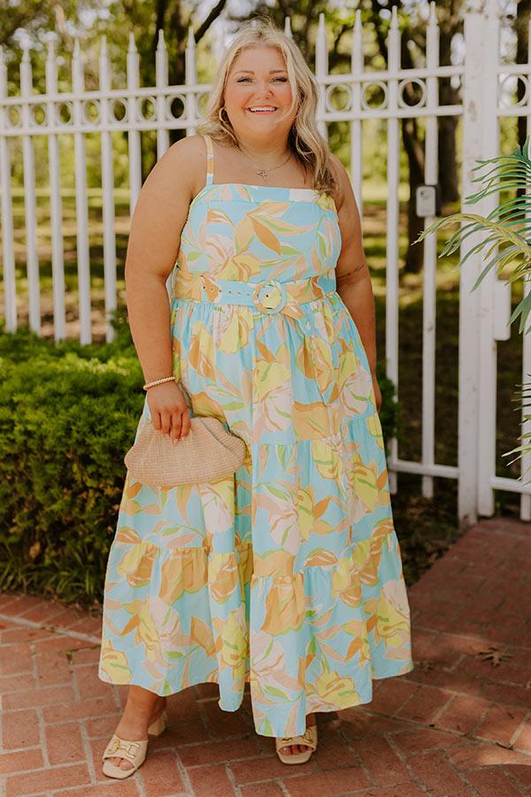 Impressions Fresh Breeze Floral Midi Dress Curves