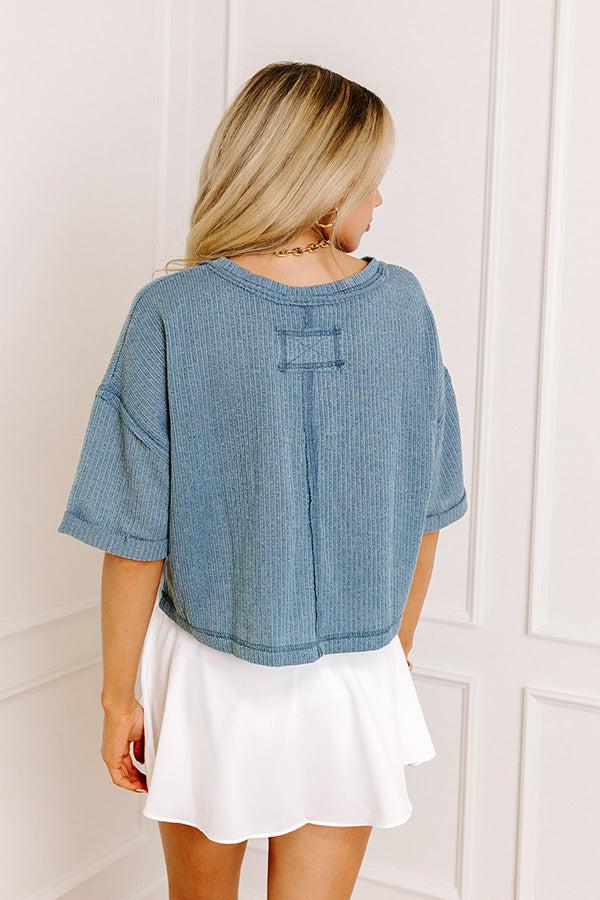 Impressions Fresh Breeze Knit Top In Light Teal