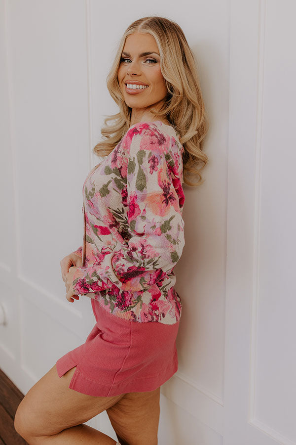 Impressions Full Bloom Knit Sweater Top