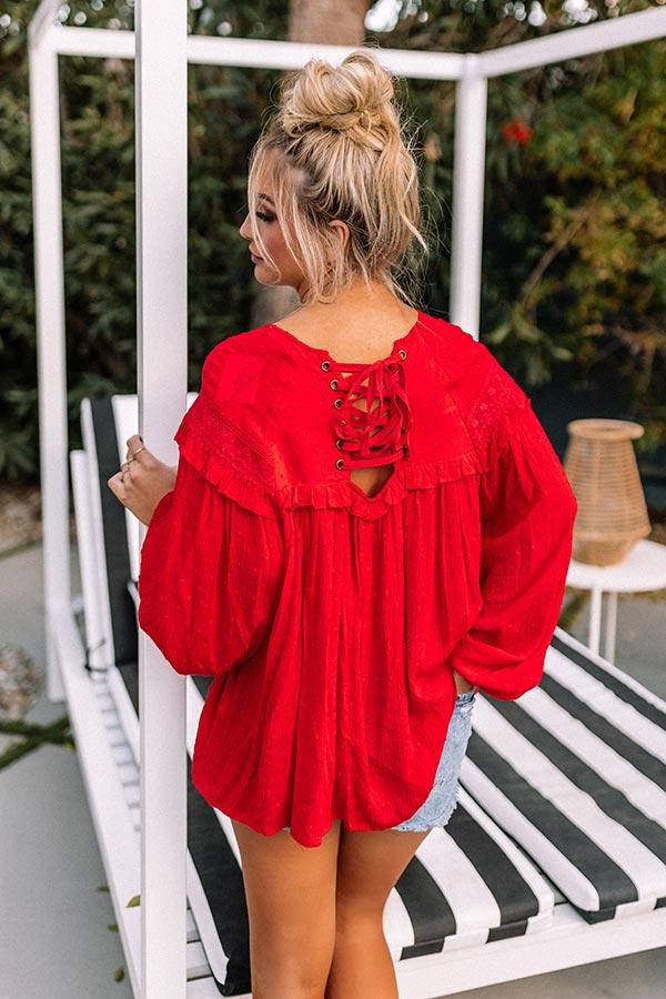 Impressions Full Of Fun Shift Top In Red