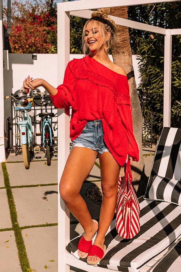 Impressions Full Of Fun Shift Top In Red