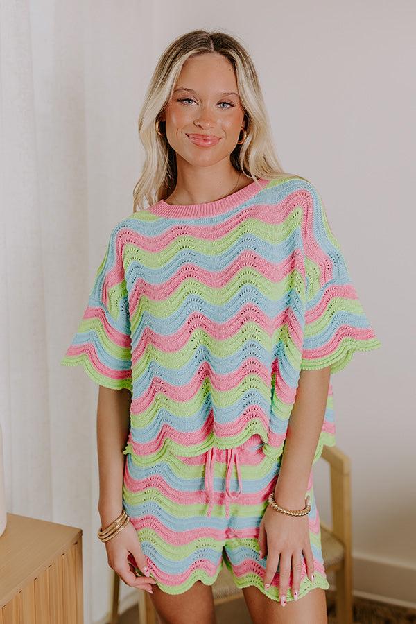 Impressions Fun In The Sun Pointelle Knit Top