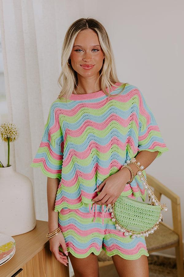 Impressions Fun In The Sun Pointelle Knit Top