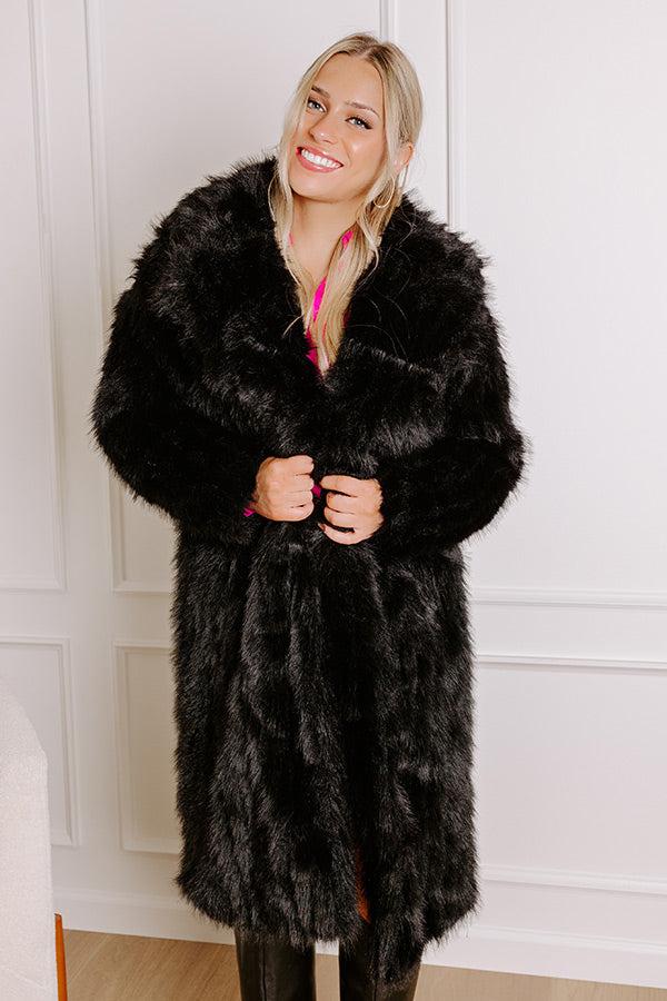 Impressions Gala Nights Faux Fur Coat In Black
