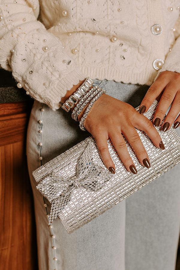 Impressions Gala Ready Rhinestone Clutch In Silver