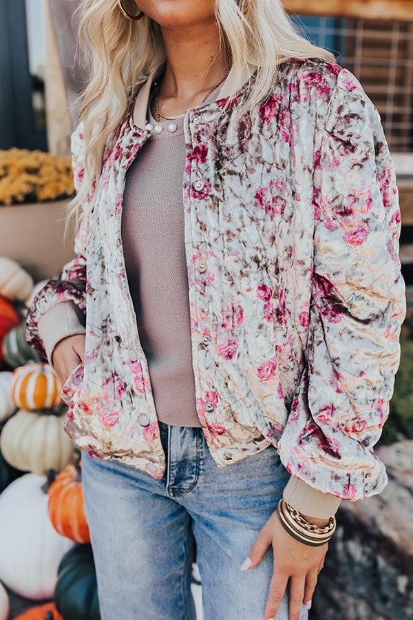 Impressions Garden Bliss Velvet Bomber Jacket