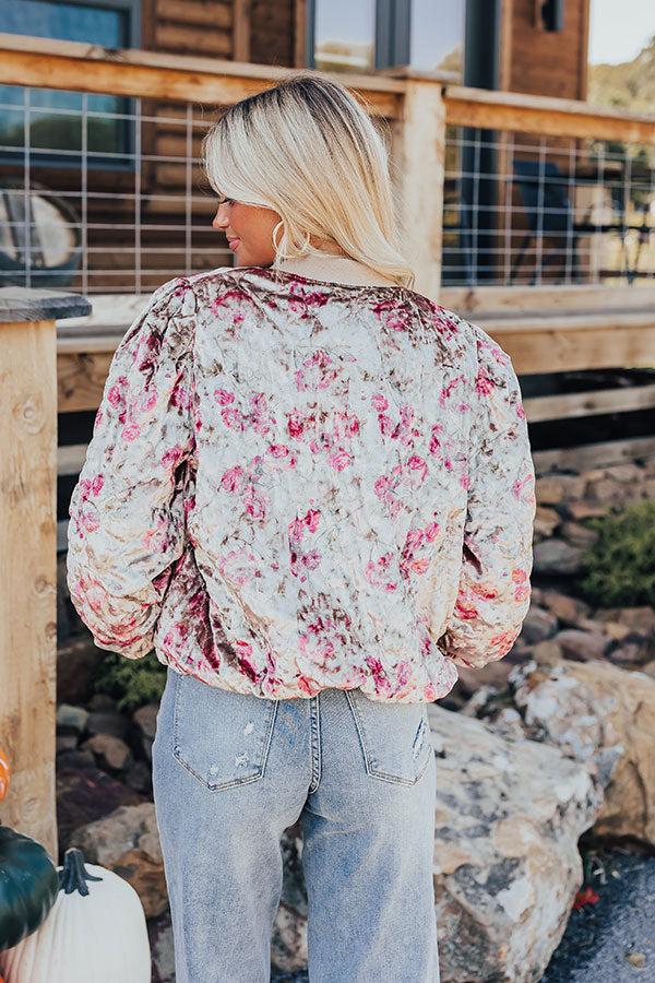 Impressions Garden Bliss Velvet Bomber Jacket