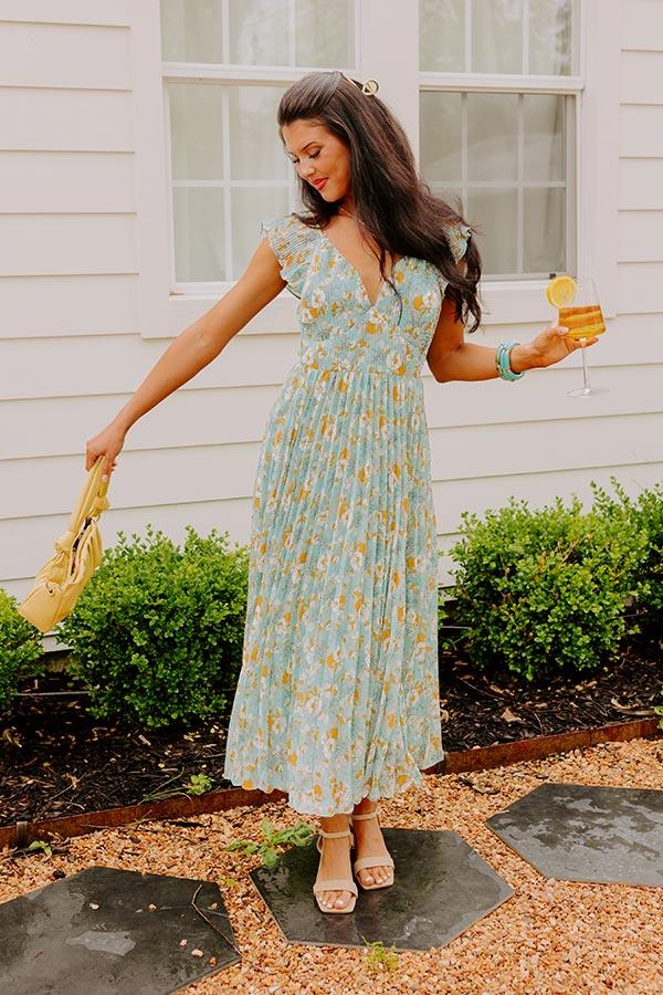 Impressions Garden Blooms Pleated Maxi