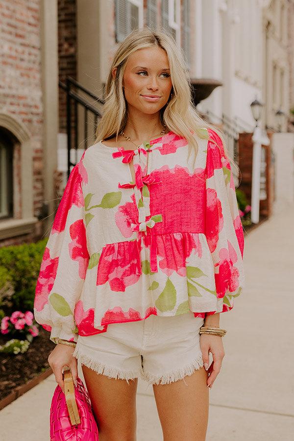 Impressions Garden Party Cutie Front Tie Top