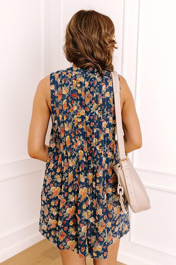 Impressions Garden Party Floral Denim Romper
