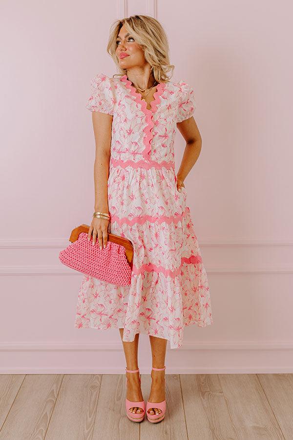 Impressions Garden Party Ready Floral Midi in Pink