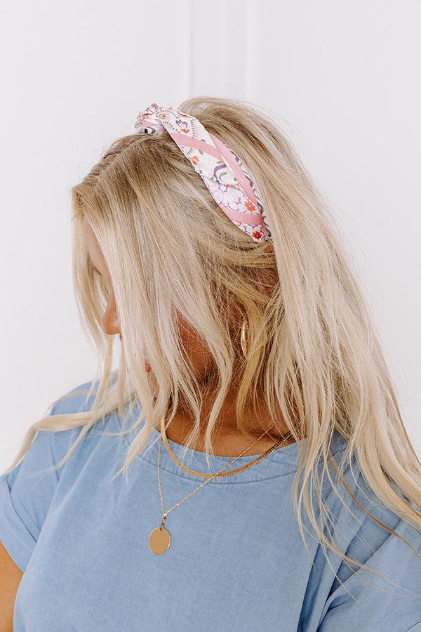 Impressions Garden Picnic Satin Scarf In Pink