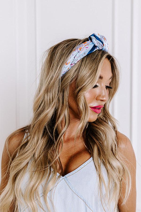 Impressions Garden Picnic Satin Scarf In Sky Blue