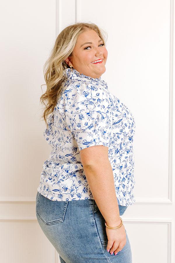 Impressions Garden Views Floral Button Up Curves