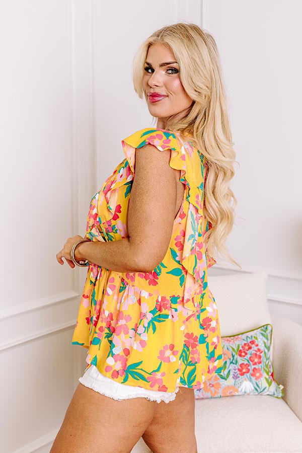 Impressions Get The Scoop Floral Ruffle Top Curves