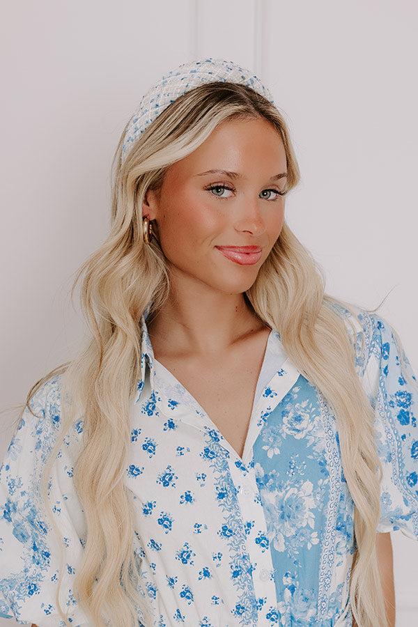 Impressions Girl Boss Tweed Headband In Beige