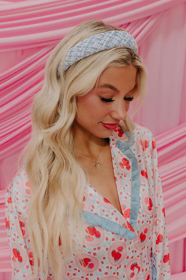 Impressions Girl Boss Tweed Headband in Sky Blue