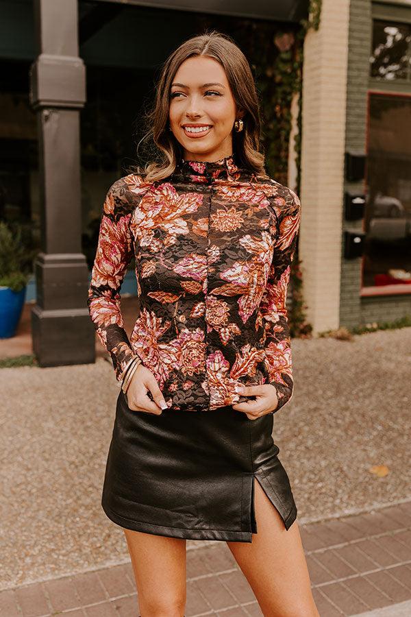 Impressions Girls Night Out Floral Lace Top