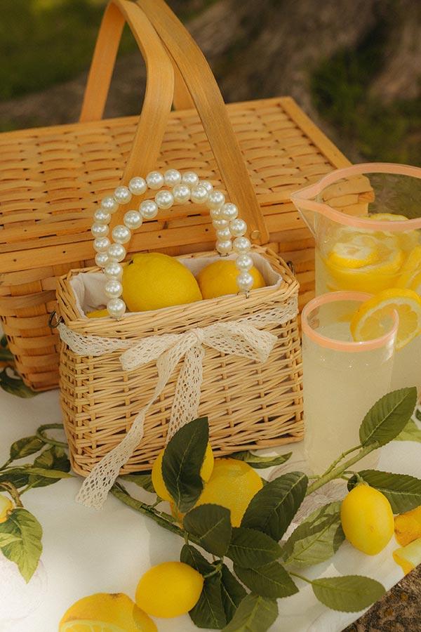 Impressions Girly And Glamorous Straw Woven Purse