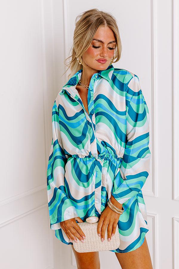 Impressions Girly Glam Button Down Mini Dress