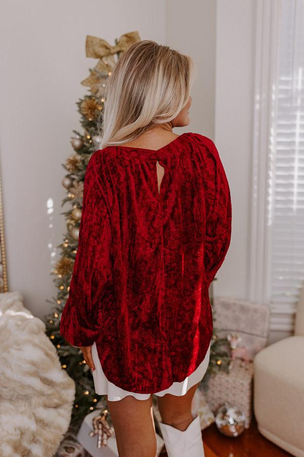 Impressions Glamour Galore Velvet Top In Wine