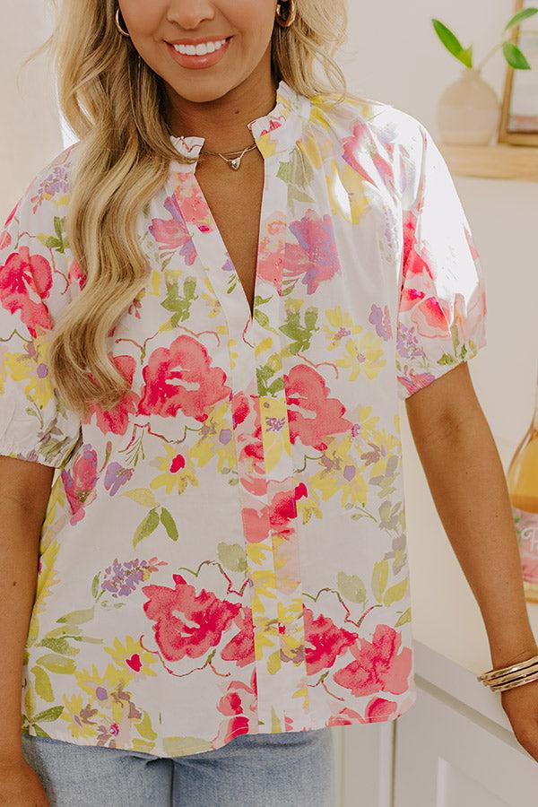 Impressions Gleaming Smile Floral Top