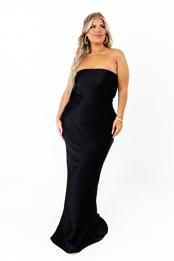 Impressions Glimpse Of Glamour Satin Maxi Curves