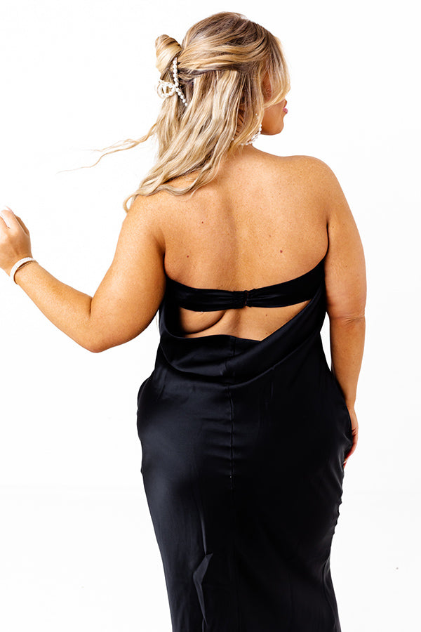 Impressions Glimpse Of Glamour Satin Maxi Curves