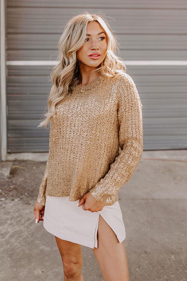Impressions Golden Glow Knit Metallic Sweater