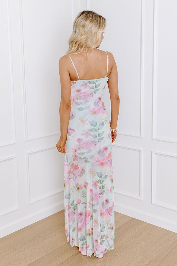 Impressions Gorgeous Views Floral Mesh Maxi Dress